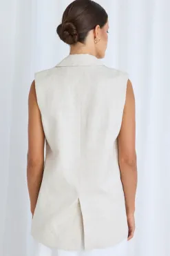 Stories be Told Vancouver Natural Linen Viscose Longline Vest