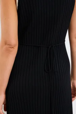 Stories be Told Vanity Black Rib Sleeveless Knit Maxi Dress