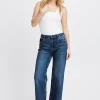 Pulz Jeans Vega Medium Blue High Wide Jean