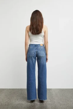 Pulz Jeans Vega Medium Blue High Wide Jean