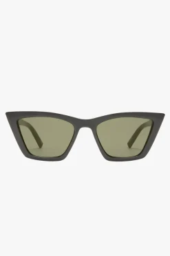 Le Specs Velodrome Black Cat Eye Brown Mono Lens Sunglasses