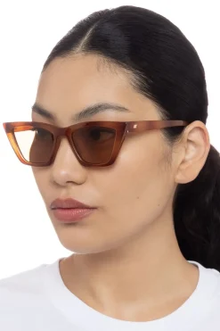 Le Specs Velodrome Vintage Tort Cat Eye Brown Mono Lens Sunglasses