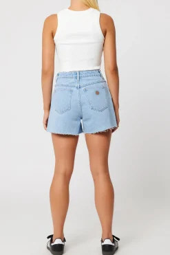 Abrand Jeans Venice Kendall Blue Cut Off Denim Short