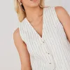 RE:UNION Label Veritable White Pinstripe Linen Vest