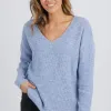 Elm Verity Dusty Lilac V Neck Knit