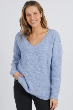 Elm Verity Dusty Lilac V Neck Knit