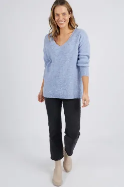 Elm Verity Dusty Lilac V Neck Knit