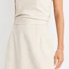 Love Lulu Verve Natural Pocket Front Linen Blend Mini Skirt