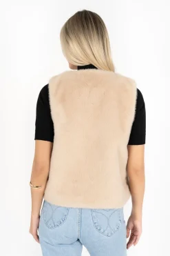 Humidity Lifestyle Vienna Latte Faux Fur Vest