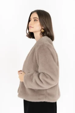 Humidity Lifestyle Vienna Smoke Faux Fur Jacket