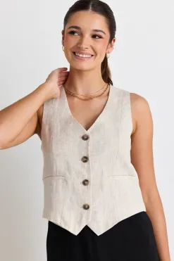 RE:UNION Label Virgo Natural Linen Vest