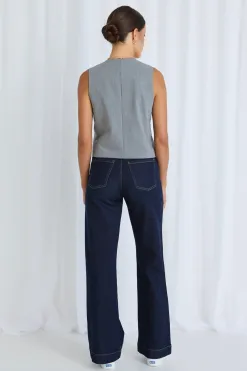 Stories be Told Virtue Grey Pinstripe Vest