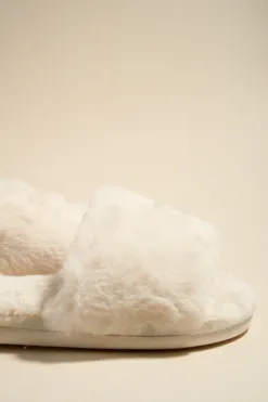 Love Lulu Warm Cream Fluffy Slippers