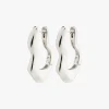 Pilgrim Wave Recycled Wavey Hoops Silver-Plated EOL Earrings
