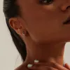 Humble + Heart Wavey Hoop Rhodium Earrings