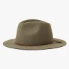 Brixton Wesley Fedora Military Olive Wool Felt Hat