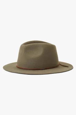 Brixton Wesley Fedora Military Olive Wool Felt Hat