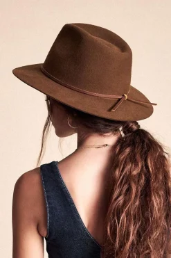 Brixton Wesley Packable Fedora Coffee Hat