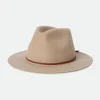 Brixton Wesley Sand Brown Fedora Hat