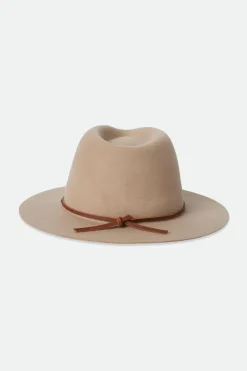 Brixton Wesley Sand Brown Fedora Hat