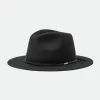 Brixton Wesley Washed Black Fedora Wool Felt Hat