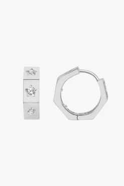Silver Linings Whistledown Starburst Silver Hoop Earrings