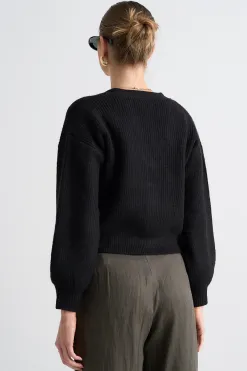 Among the Brave Wholesome Black Chunky Knit Cardigan