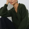 Among the Brave Wholesome Dark Khaki Chunky Knit Cardigan