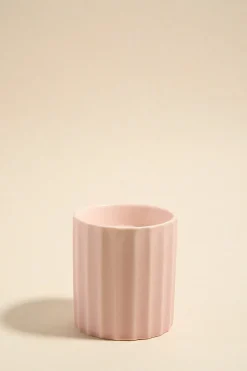 Flo's Home Wide Rib Blush Ceramic Scented Candle