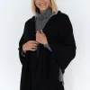 Humidity Lifestyle Wide Wrap Cotton Black Scarf