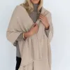 Humidity Lifestyle Wide Wrap Cotton Latte Scarf