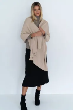 Humidity Lifestyle Wide Wrap Cotton Latte Scarf