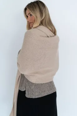 Humidity Lifestyle Wide Wrap Cotton Latte Scarf
