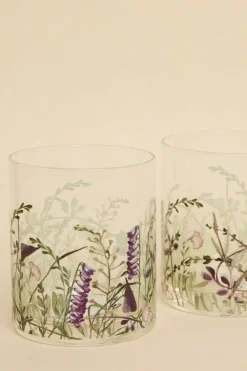 Nel Lusso Wildflower Old Fashioned Print Glass Each