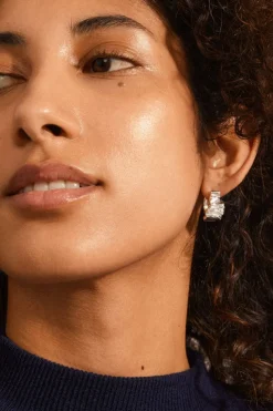 Pilgrim Willpower Wavy EOL Recycled Silver Plated Huggie Hoop Earrings