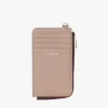 Saben Winona Taupe Leather Card Holder