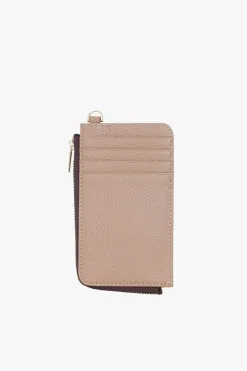 Saben Winona Taupe Leather Card Holder
