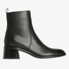 EOS Wyona Black Ankle Mid Heel Leather Boot