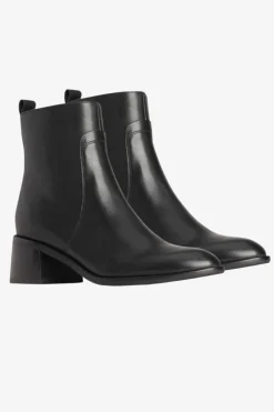 EOS Wyona Black Ankle Mid Heel Leather Boot