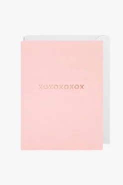 Oxted XOXOXO Pink Small Greeting Card