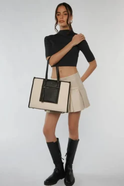 Peta + Jain Yana Natural Contrast Canvas Tote Bag