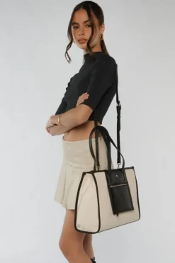 Peta + Jain Yana Natural Contrast Canvas Tote Bag