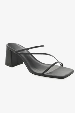 Billini Yazmin Black Strappy Mid Heel