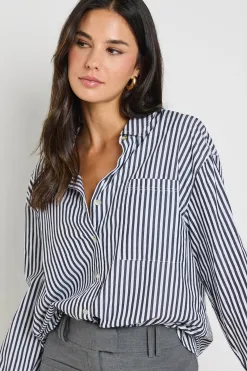 Stories be Told You Got This Black Stripe Poplin Oversized Shirt