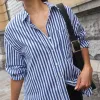 Stories be Told You Got This Blue Stripe Cotton Oversized Shirt
