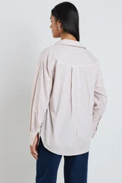Stories be Told You Got This Ecru Stripe Poplin Oversized Shirt