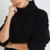 Among the Brave Zealous Black Roll Neck Super Soft Knit Jumper