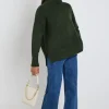 Among the Brave Zealous Dark Khaki Roll Neck Super Soft Knit Jumper