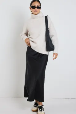Among the Brave Zealous Oat Marle Roll Neck Super Soft Knit Jumper