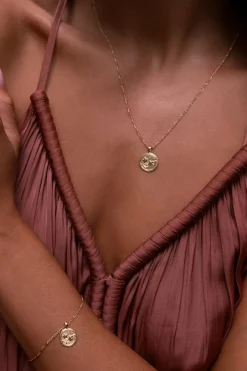 Love Lunamei Zen Gold EOL Circle Pendant Necklace